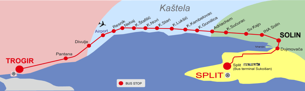 recorrido del autobús 37 de Split